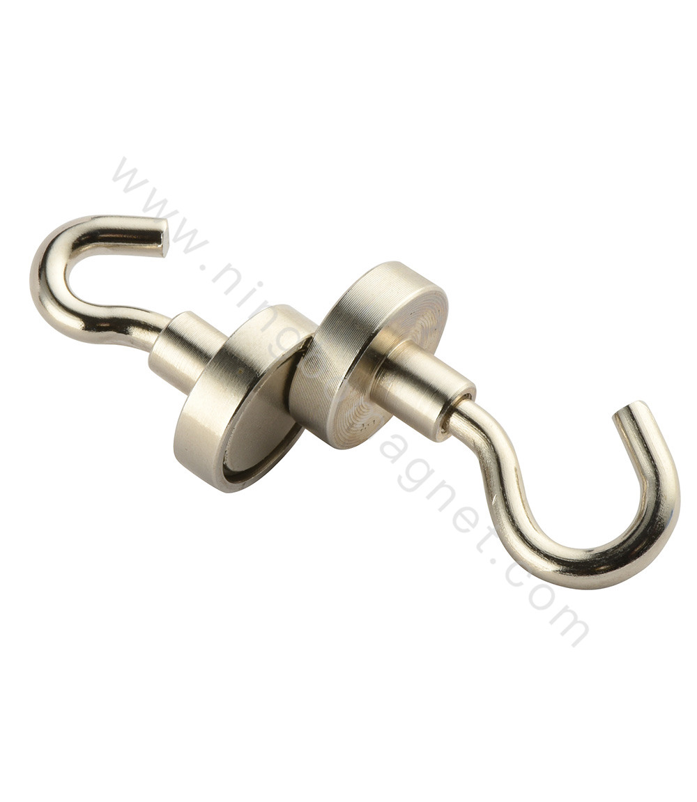 48mm dia Strong Neodymium Clamping Magnet with M8 Hook 95kg Pull x1 